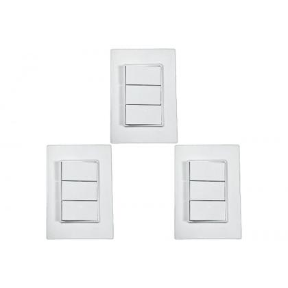 Imagem de Kit C/3 - Conjunto Ilumi Vivaz Branco Com Placa 3 Simples...