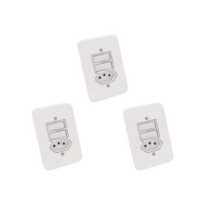 Imagem de Kit C/3 - Conjunto Radial Pollar 1901111 2Pp 1Tomada 10A