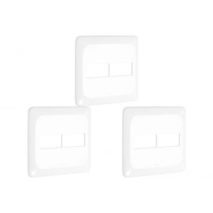 Imagem de Kit C/3 - Placa Pial Pop Branca 4X4 (1+1 Horizontal) Lgp42