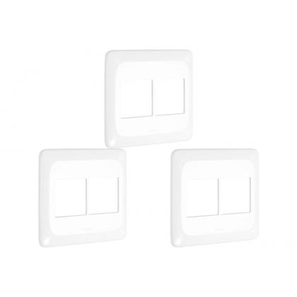 Imagem de Kit C/3 - Placa Pial Pop Branca 4X4 (2+2 Horizontal) Lgp44