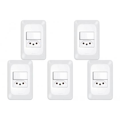 Imagem de Kit C/5 - Conjunto Pial Pop Modulo Com Placa 4X2 - 1 Simp...