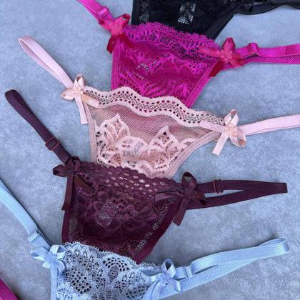 Imagem de Kit c/6 Calcinhas Fio Duplo Com Regulagem Rendada Sexy