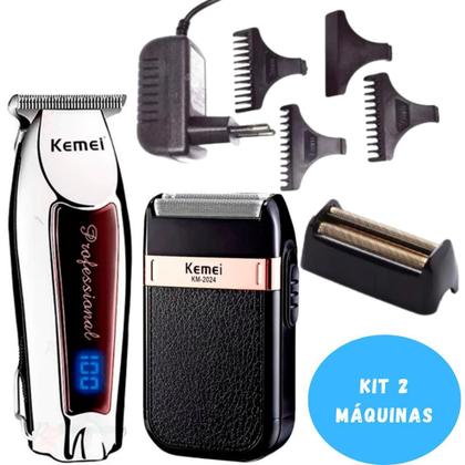 Imagem de Kit Cabeleireiro Kemei 2024 + 9164 Design Ergonômico