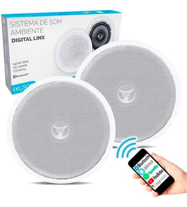 Imagem de Kit Caixas De Embutir Som Ambiente Bluetooth Arandela Le Son