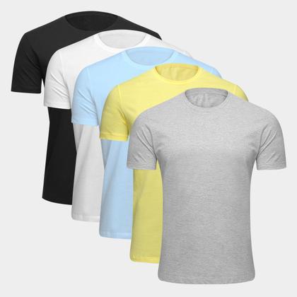 Imagem de Kit Camiseta Básica c/ 5 Peças Masculina