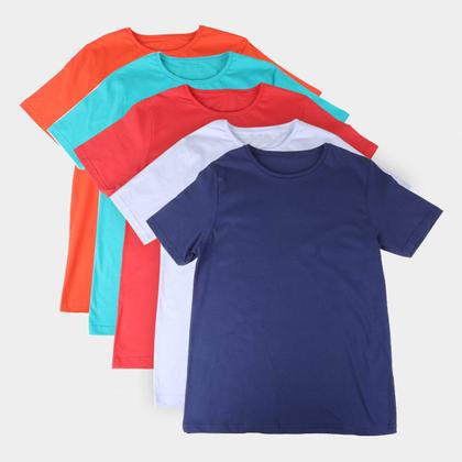 Imagem de Kit Camiseta Básica Masculina c/ 5 Peças