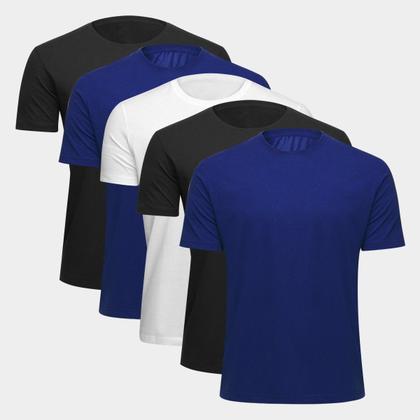 Imagem de Kit Camiseta Básica Masculina c/ 5 Peças