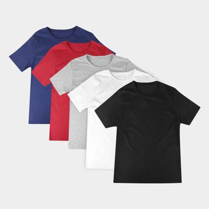 Imagem de Kit Camiseta Básica Masculina c/ 5 Peças