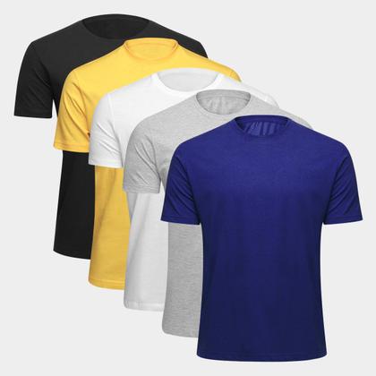 Imagem de Kit Camiseta Básica Masculina c/ 5 Peças
