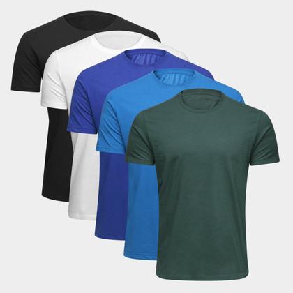 Imagem de Kit Camiseta Básica Masculina c/ 5 Peças