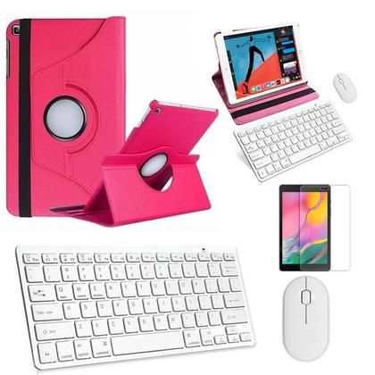 Imagem de Kit Capa 360 Rosa / Teclado e Mouse branco e Película para Galaxy Tab S5e T725 10.5"