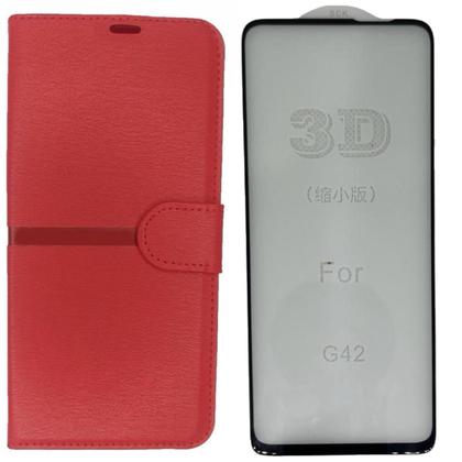 Imagem de Kit Capa Carteira Compatível c/ Motorola G42 + Película 3D