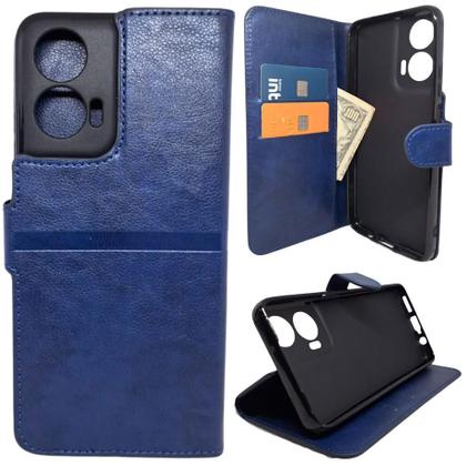 Imagem de Kit Capa Carteira Compatível Com Motorola G35 + Película 3D