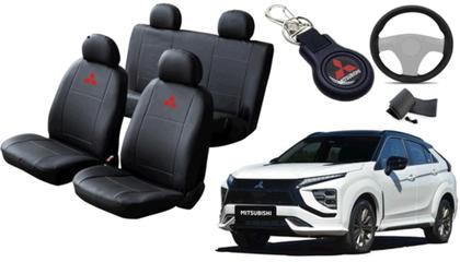 Imagem de Kit Capa de Couro Eclipse Cross 2017 a 2024 + Chaveiro + Capa de Volante: Conforto Superior