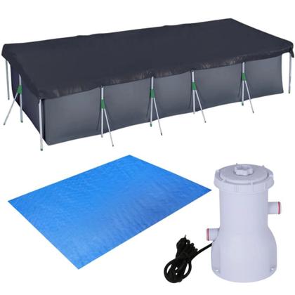 Imagem de Kit Capa e Forro para Piscina 7600 L Mor + Bomba Filtrante 110v 2200 Litros Por Hora ( Armacao Nao Inlcusa )