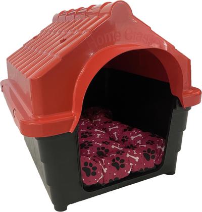 Imagem de Kit Casa Casinha Resistente N2 E Cama Colchonete Pet Rosa