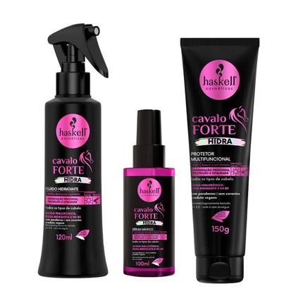 Imagem de Kit Cavalo Forte Hidra Haskell Fluido+ Sérum Mágico +Pré Poo
