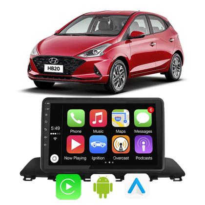 Imagem de Kit Central Multimidia Android Auto Hb20 2020 2021 2022 2023 2024 9 Polegadas Youtube Spotify Waze