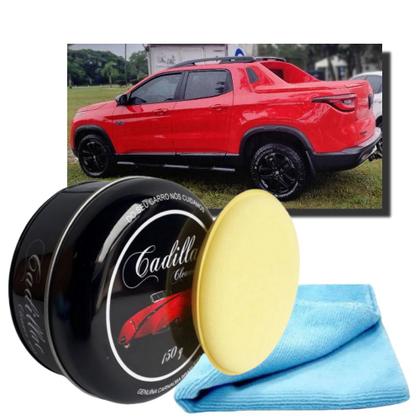 Imagem de Kit Cera Cleaner Wax Cadillac 150g Brilho + Aplicador + Pano