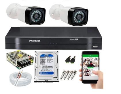 Imagem de Kit CFTV 2 Câmeras HD 700p C/Hd 500GB