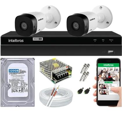 Imagem de Kit Cftv 2 Câmeras Segurança Intelbras Hdcvi E Dvr Mhdx