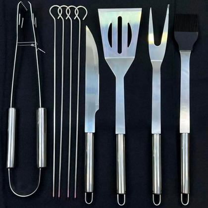 Imagem de Kit Churrasco Com Peças Inox Para Cortar Carnes