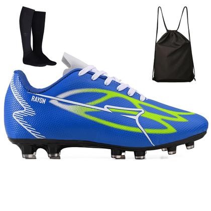 Imagem de Kit Chuteira Sintetica Futebol Campo Grama Natural + Mochila + Meião Adulto