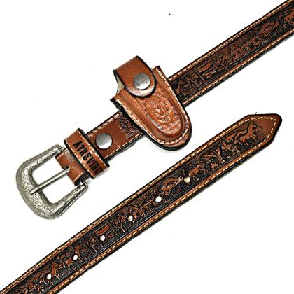 Imagem de Kit Cinto/bainha Chaveirinho Country Couro Infantil Fazenda