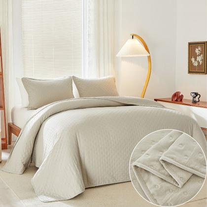 Imagem de Kit Cobre Leito Colcha Queen 3pç Dupla Face Ravenna 300 fios