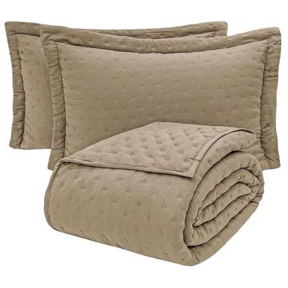 Imagem de Kit Cobre Leito Colcha Ryviera Queen Dupla Face 3 Peças