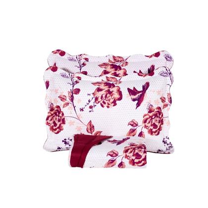 Imagem de Kit Colcha Cobre Leito Queen 3 Pçs Estampado Coleção Aria