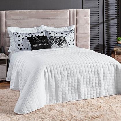 Imagem de Kit Colcha Matelassê Percal 300 fios Basic King 07 Peças 100% Poliéster - Branco Ethnic
