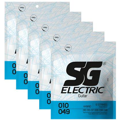 Imagem de Kit Com 05 Cordas Original SG Hibrida Para Guitarra 010