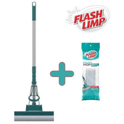 Imagem de Kit com 1 Mop Limpeza Geral Plus Rodo Mágico Lava e Seca MOP7671 + 1 Refil RMOP7671 Flash Limp
