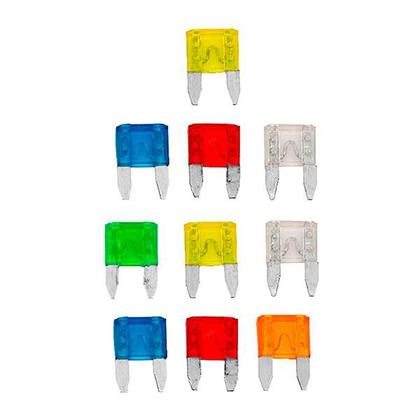 Imagem de kit com 10 Fusível Automotivo Pequeno Mini Lamina