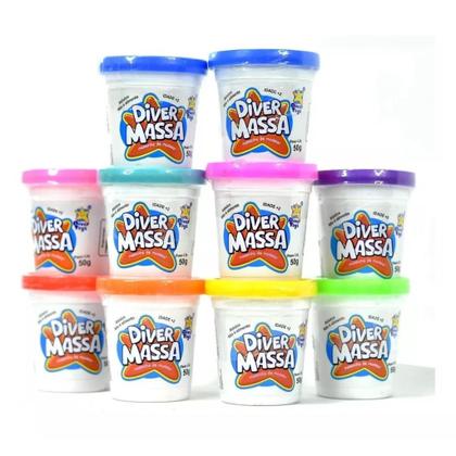 Imagem de kit com 10unidades de Massinha Diver Massa Cores Sortidas 8077