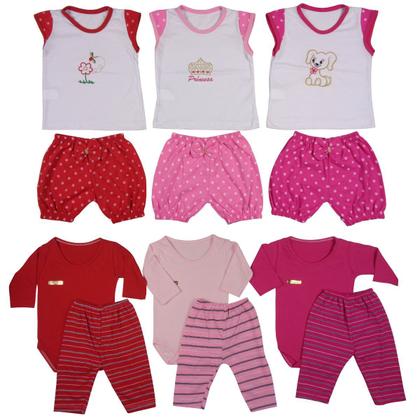 Imagem de Kit Com 12 Peças Roupa Maternidade Bebê Recém-nascido Menina