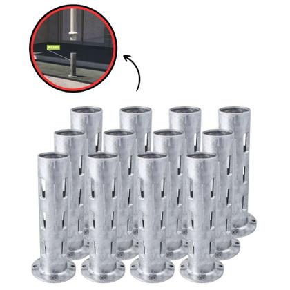 Imagem de Kit Com 12 Pontalete Chumbador Alumínio Redondo 2' 200mm