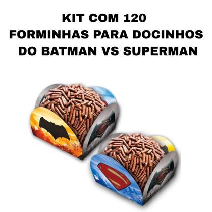 Imagem de Kit com 120 forminhas para docinhos batman vs superman