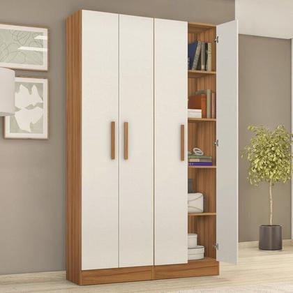 Imagem de Kit com 2 Armários Multiuso Escritório Nt4045 4 Portas e Prateleiras