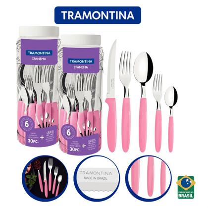 Imagem de Kit Com 2 Faqueiros Ipanema Rosa Original Tramontina