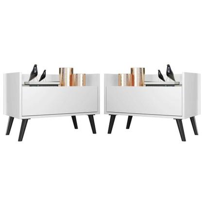 Imagem de Kit com 2 Mesas de Cabeceira 60cm Retrô Multimóveis V3633