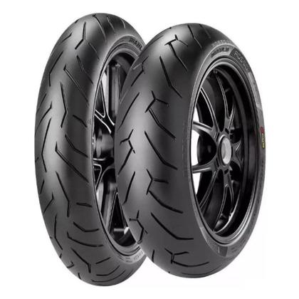 Imagem de Kit com 2 Pneus Pirelli 140/70r17 66h + 110/70r17 54h Diablo Rosso 2