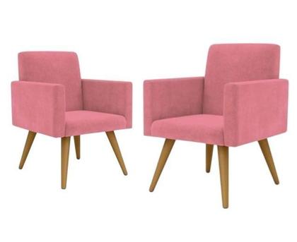 Imagem de Kit com 2 Poltrona Decorativa Talita Cor Rosa