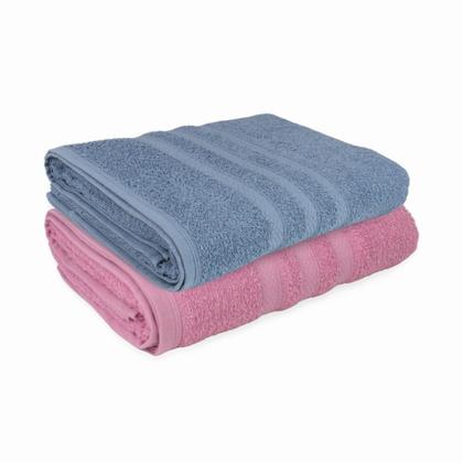 Imagem de Kit com 2 Toalhas de Banho Macia e Felpuda Valência  Material 100Algodão  70x130cm