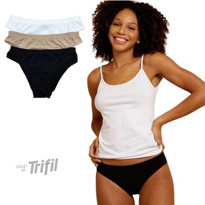 Imagem de Kit Com 3 Calcinhas Biquini Microfibra Sem Costura C04404 Trifil