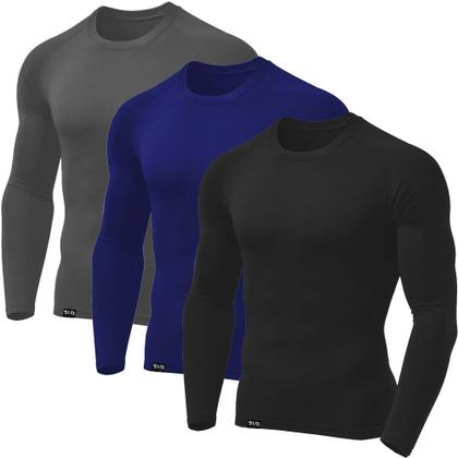 Imagem de Kit com 3 Camisetas Térmicas UV Proteção Solar Masculina