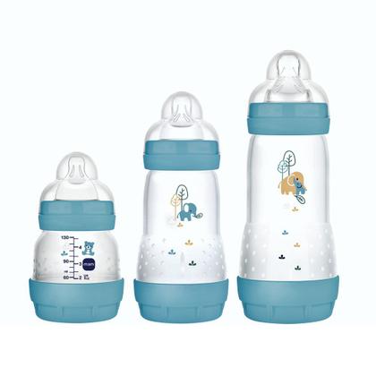 Imagem de Kit com 3 Mamadeiras Easy Start 130/260/320ml Azul - MAM