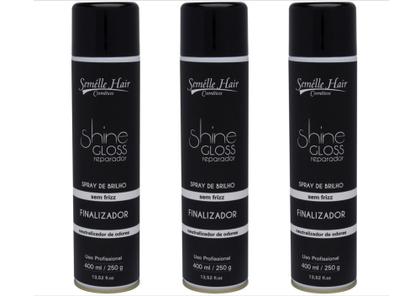 Imagem de Kit com 3 Spray Brilho Reparador Finalizador perfume capilar Semélle Hair 400ml