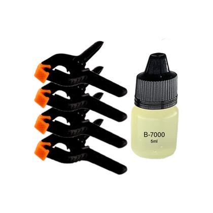 Imagem de Kit com 4 grampos presilhas fixa tela de celular + Cola B7000 5ml